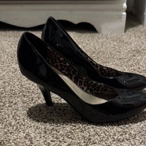 Fergalicious Shiny Black Heels